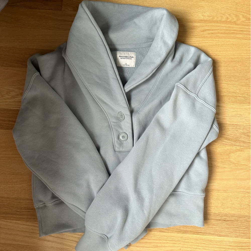 Abercrombie & Fitch Light Blue Crossover Button Up Sweater Top Worn Once